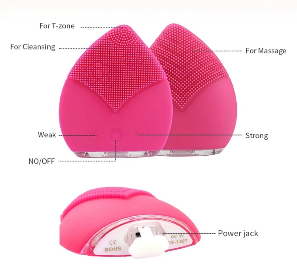 Skin Rejuvenation Multi-Functional Face & Body Electric Scrubber Massager Silicone Cleansing Brush