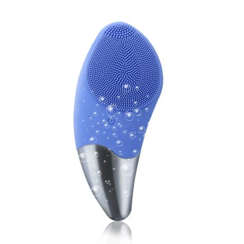 Sonic electric vibrator face scrubber exfoliator skin cleaner massage wash machine silicone facial cleansing brush