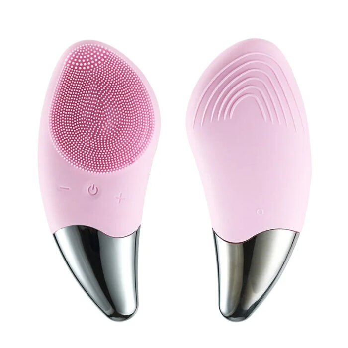 Sonic electric vibrator face scrubber exfoliator skin cleaner massage wash machine silicone facial cleansing brush