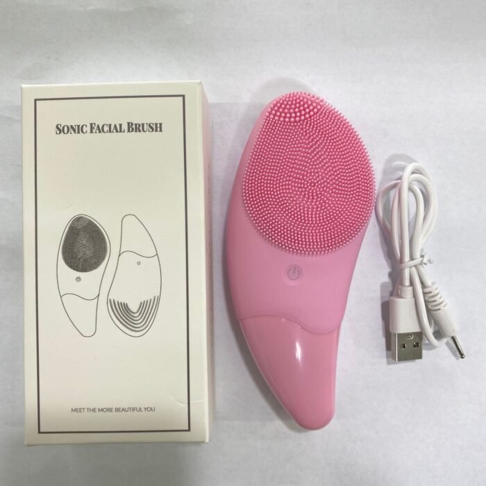 Sonic electric vibrator face scrubber exfoliator skin cleaner massage wash machine silicone facial cleansing brush