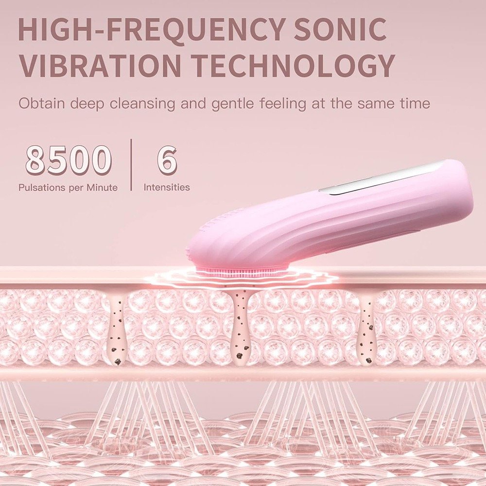 Waterproof Silicone Brushes Deep Cleaning Facial Cleansing Brush with Heat Hot Compress