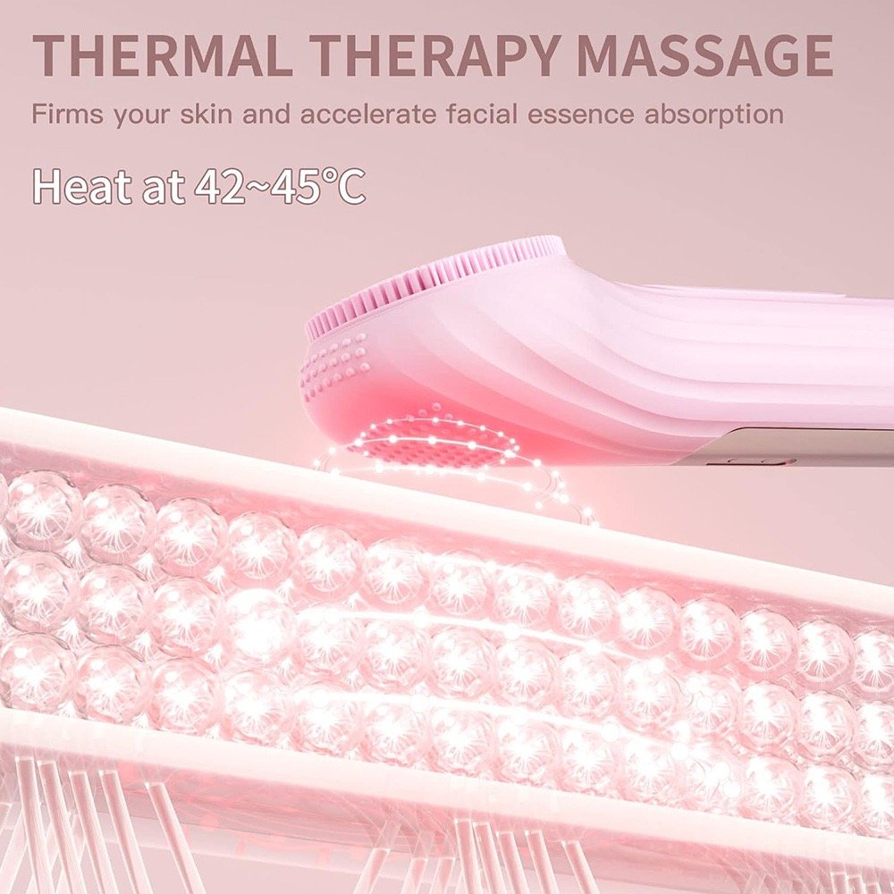 Waterproof Silicone Brushes Deep Cleaning Facial Cleansing Brush with Heat Hot Compress