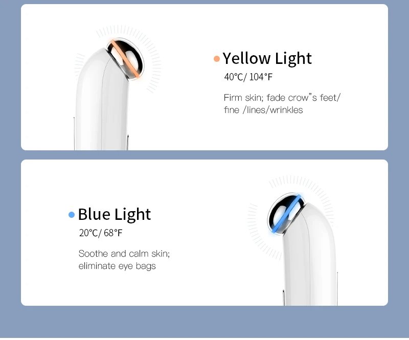 3 Color Light Skin Lifting Eye Massager Wand Anti Aging Wrinkle Lifter Vibration