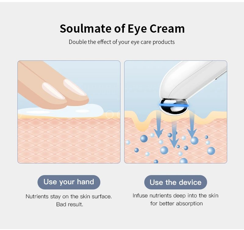 3 Color Light Skin Lifting Eye Massager Wand Anti Aging Wrinkle Lifter Vibration