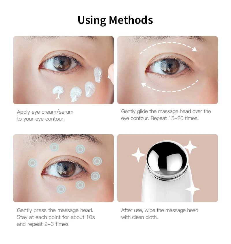 3 Color Light Skin Lifting Eye Massager Wand Anti Aging Wrinkle Lifter Vibration