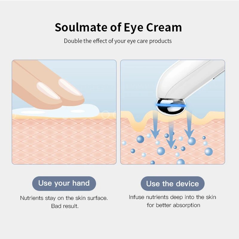 3 Color Light Skin Lifting Eye Massager Wand Anti Aging Wrinkle Lifter Vibration
