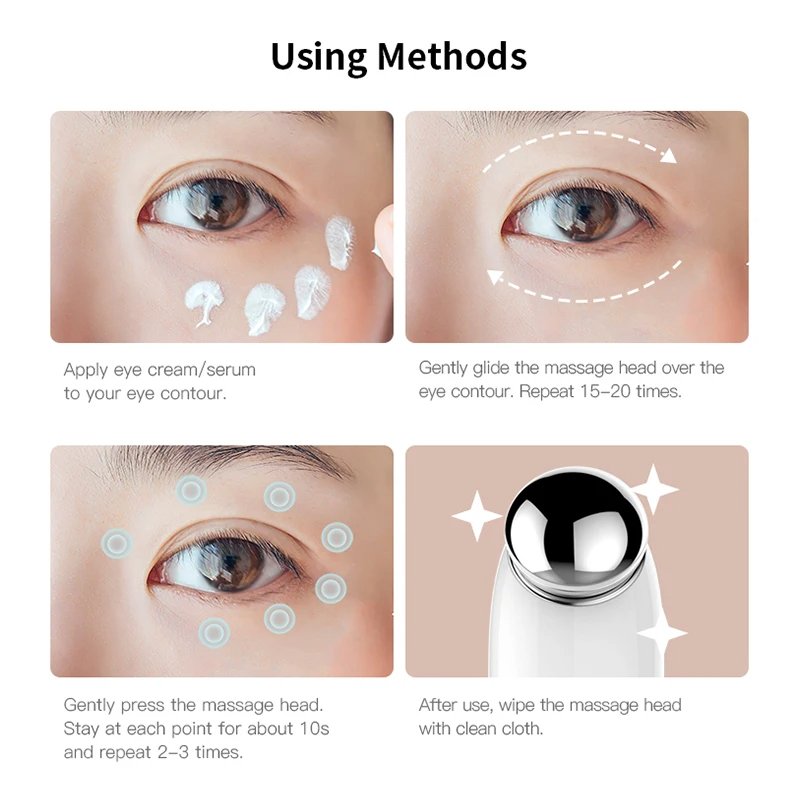 3 Color Light Skin Lifting Eye Massager Wand Anti Aging Wrinkle Lifter Vibration