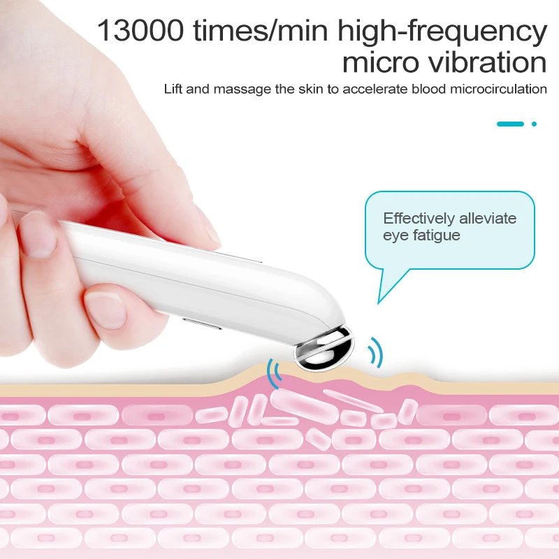 3 Color Light Skin Lifting Eye Massager Wand Anti Aging Wrinkle Lifter Vibration