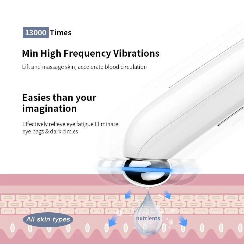 3 Color Light Skin Lifting Eye Massager Wand Anti Aging Wrinkle Lifter Vibration