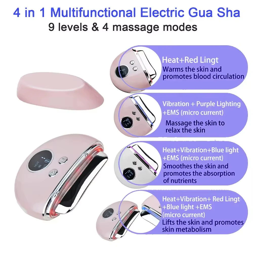 Popular 4 Modes Gua Sha Facial Tool Custom
