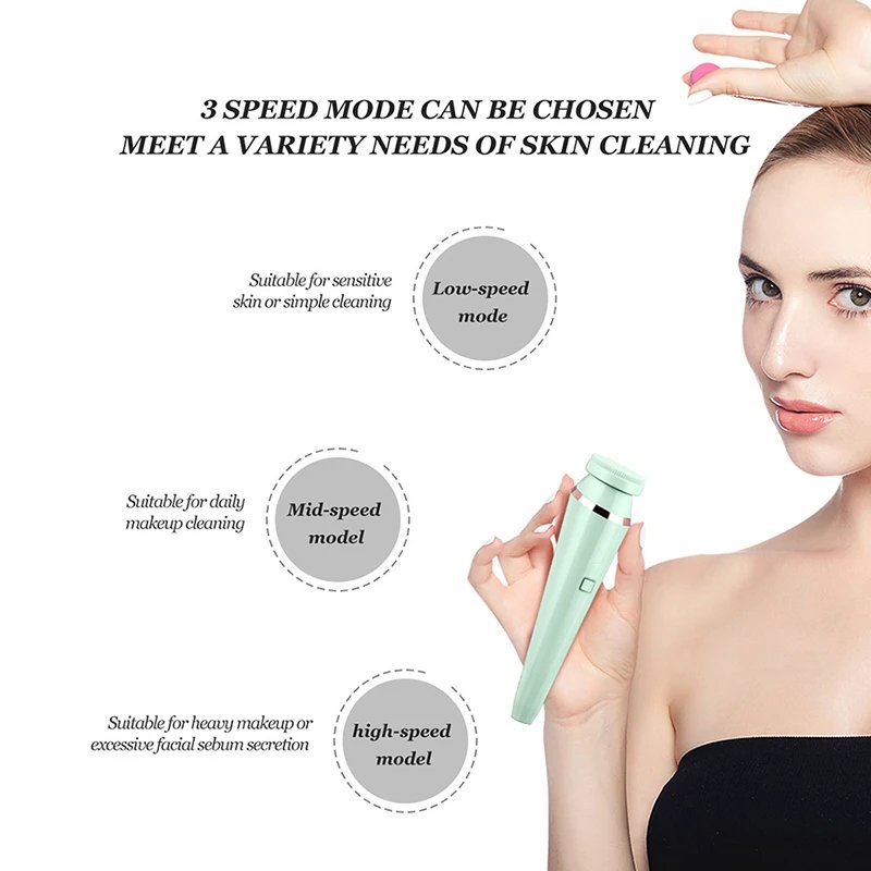 4 in 1 Waterproof Electric Facial Massager Deep Cleaning Brush Face Cleansing Tool(