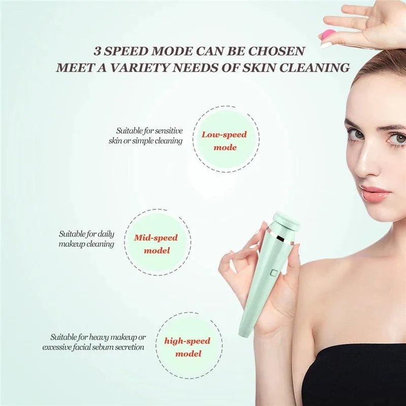 4 in 1 Waterproof Electric Facial Massager Deep Cleaning Brush Face Cleansing Tool(