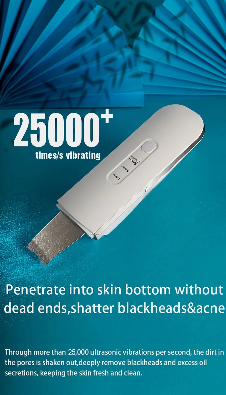 Beauty Equipment Stainless Steel Ultrasonic Mist Sprayer Skin Scrubber Face Skin Spatula Blackhead Remover