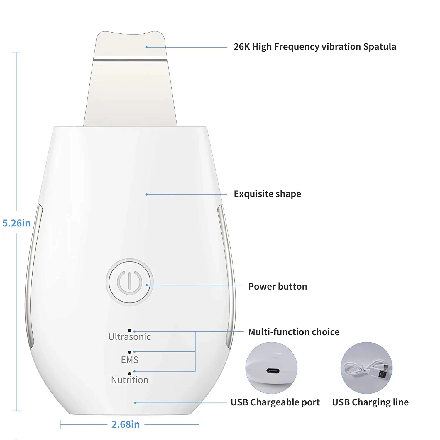 Spa facial treatment ultrasonic scrubber Factory use