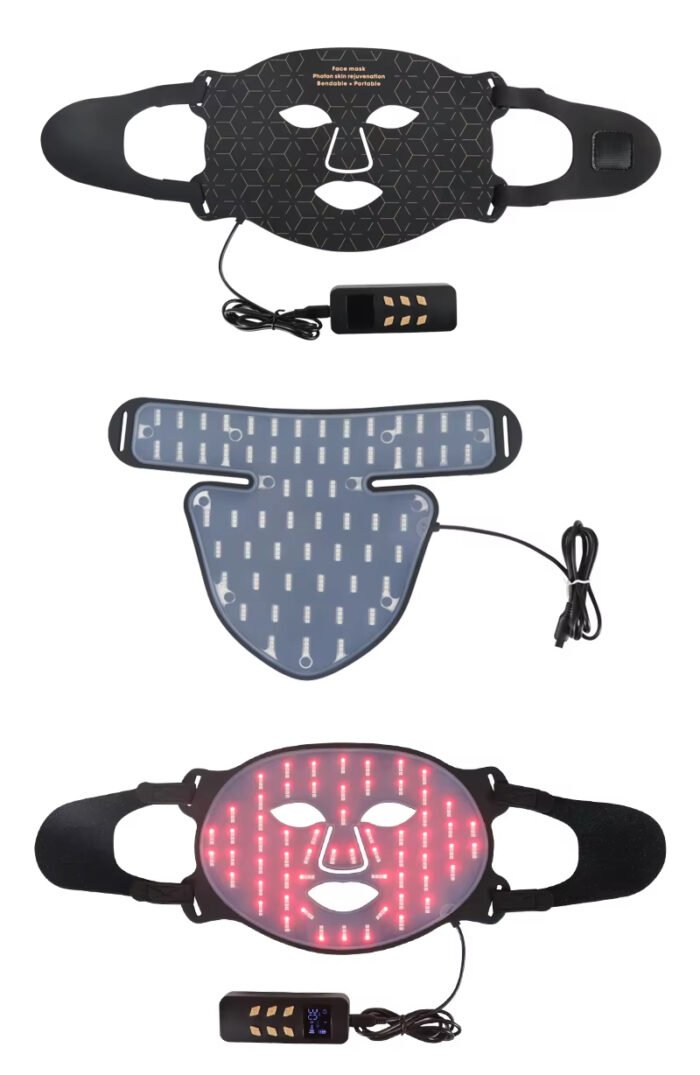 Face And Neck Mask 4 Color Red Blue Light Therapy Mask Skin Care Treatment Beauty PDT Machine Wireless Led Beauty Face Mask Infrared Device