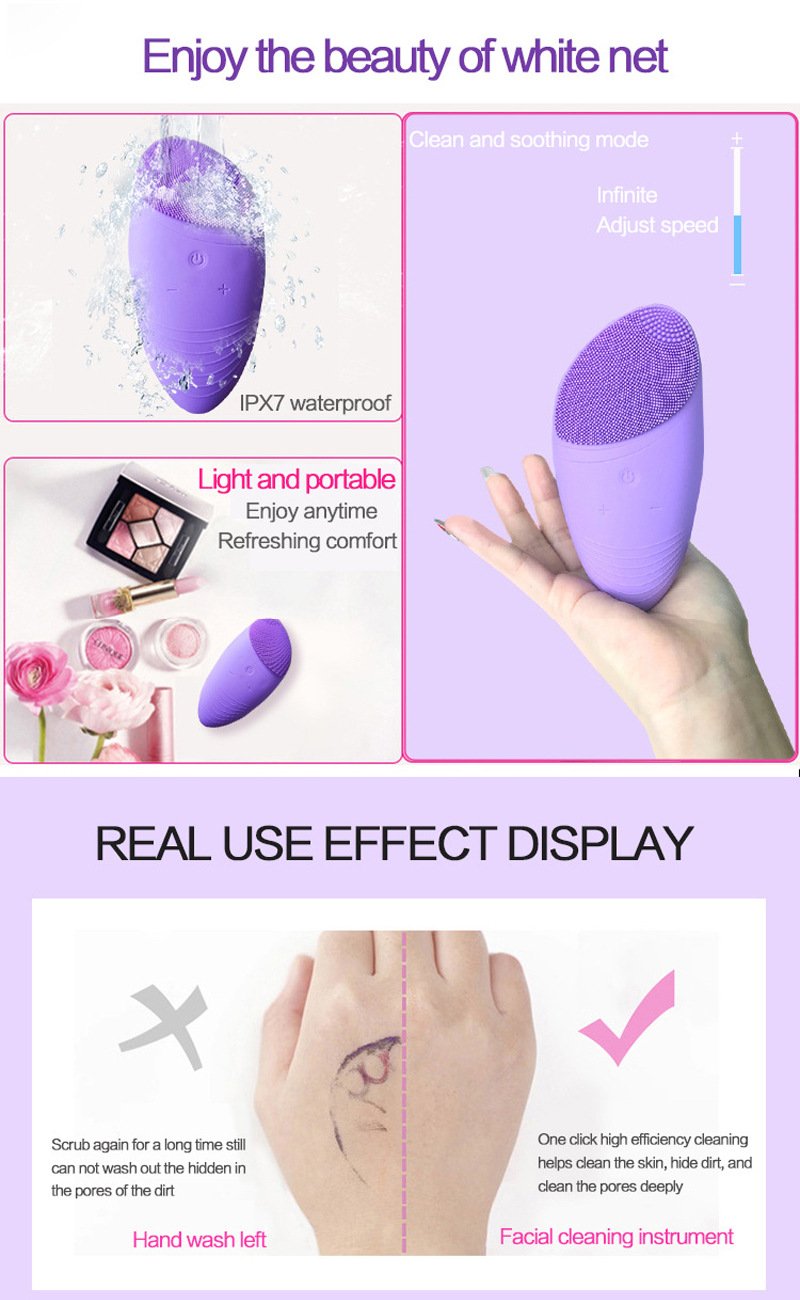 Electric Face Brush Scrubber Waterproof Sonic Mini Electric Face massager