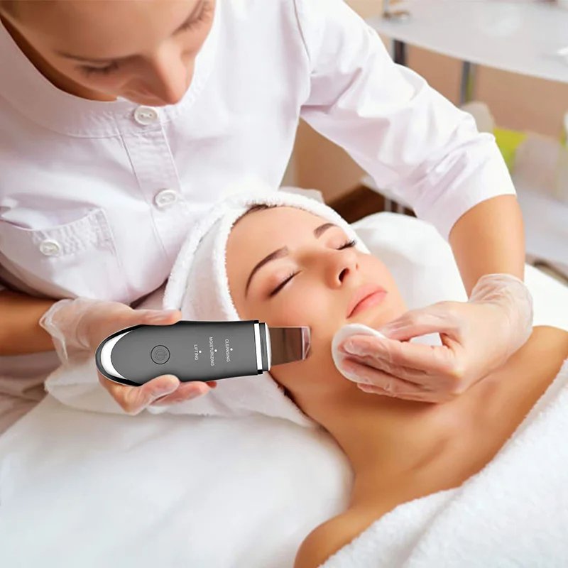 Electric Face Exfoliator Device Facial Ultrasonic Skin Scrubber Blackhead Remover