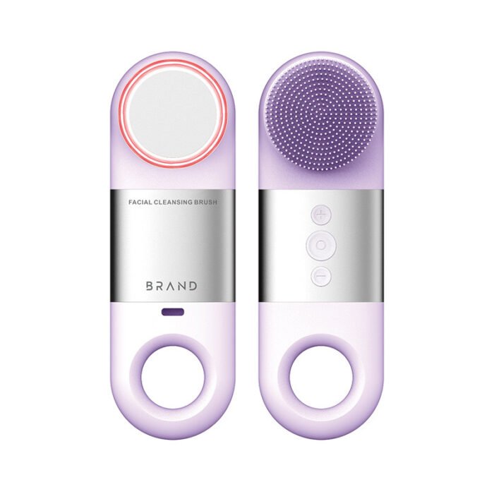 Electric Facial Cleansing Brush Skin Care Heat Cold Massage Silicone Waterproof Face Scrubber Exfoliator with LED Red Blue Light