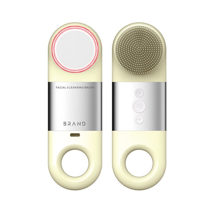 Electric Facial Cleansing Brush Skin Care Heat Cold Massage Silicone Waterproof Face Scrubber Exfoliator with LED Red Blue Light