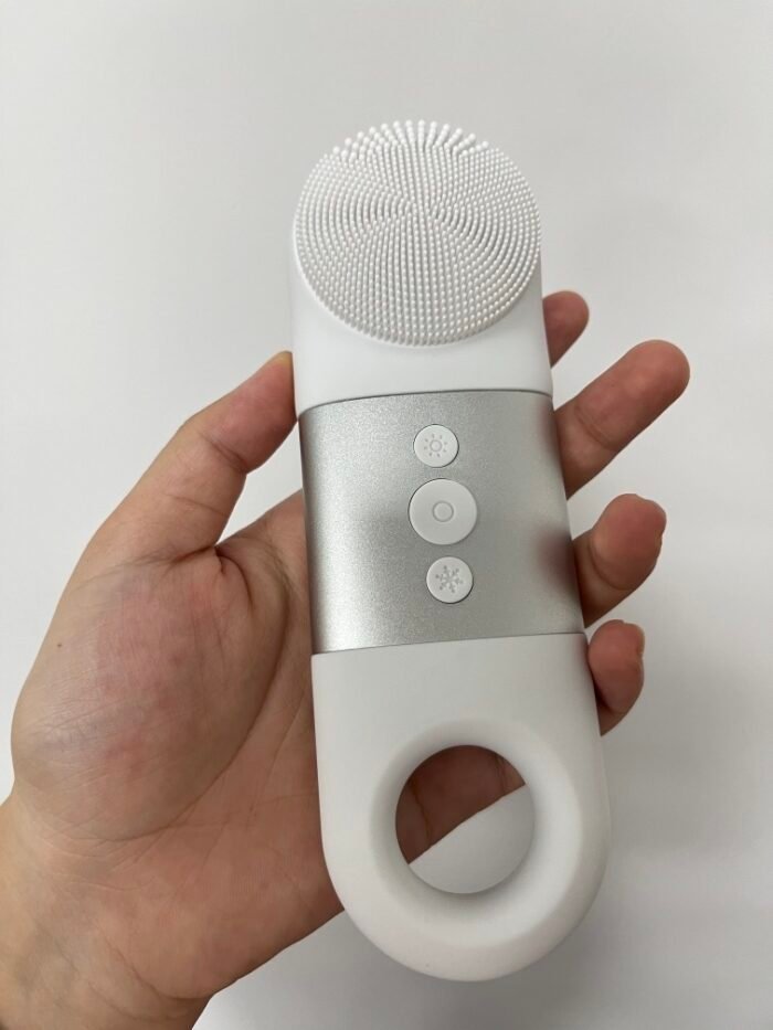Electric Facial Cleansing Brush Skin Care Heat Cold Massage Silicone Waterproof Face Scrubber Exfoliator with LED Red Blue Light