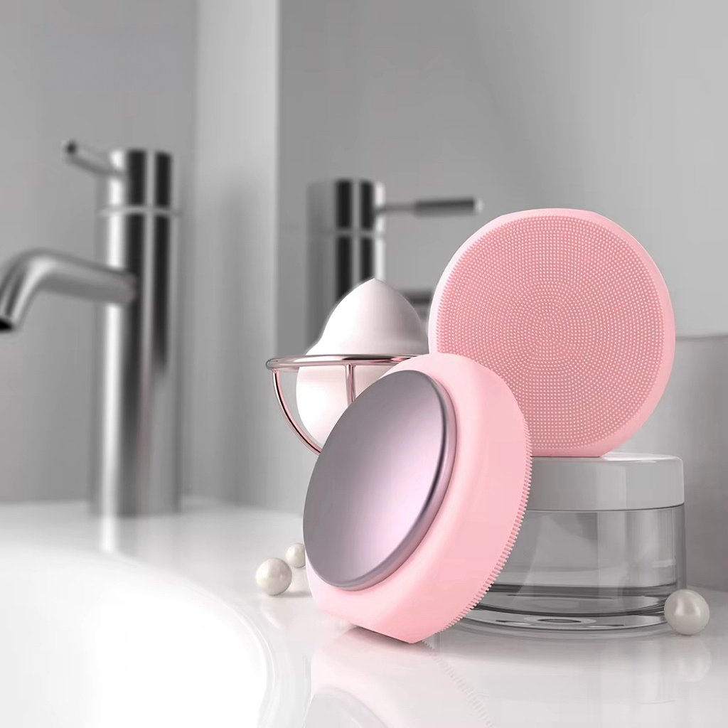 Electric Perfect Daily Skincare Routine Vibration Silicon Brush Facial Cleansing Brush with Warm Mode
