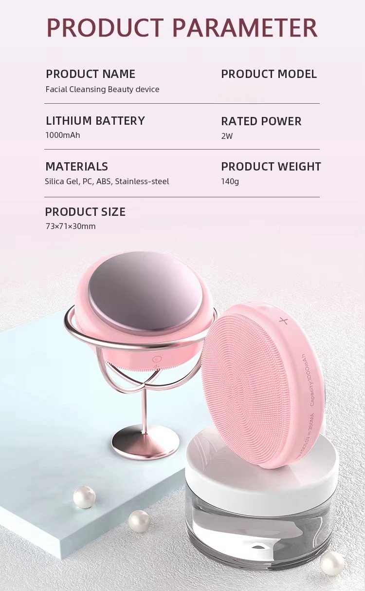 Electric Perfect Daily Skincare Routine Vibration Silicon Brush Facial Cleansing Brush with Warm Mode