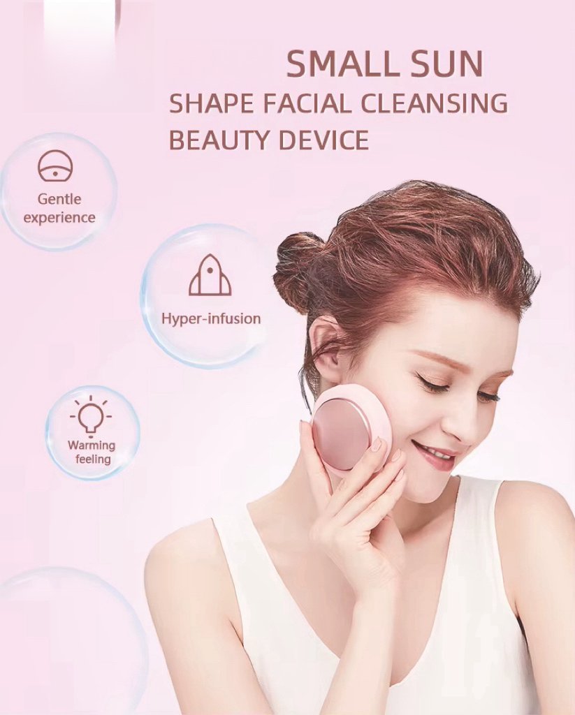 Electric Perfect Daily Skincare Routine Vibration Silicon Brush Facial Cleansing Brush with Warm Mode