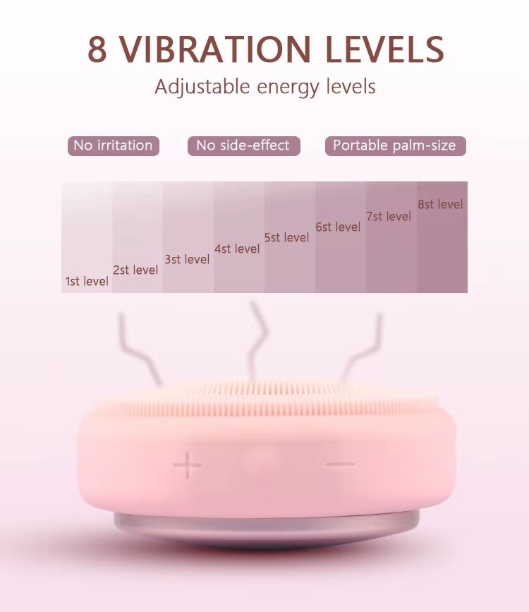Electric Perfect Daily Skincare Routine Vibration Silicon Brush Facial Cleansing Brush with Warm Mode