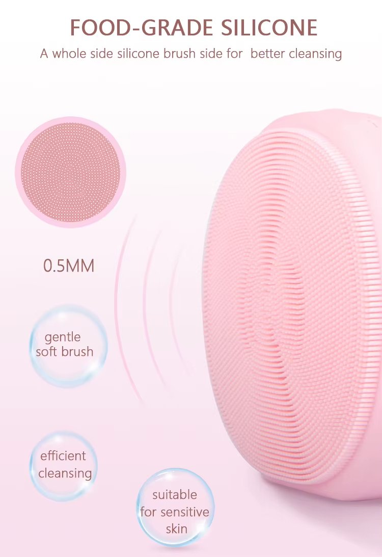 Electric Perfect Daily Skincare Routine Vibration Silicon Brush Facial Cleansing Brush with Warm Mode