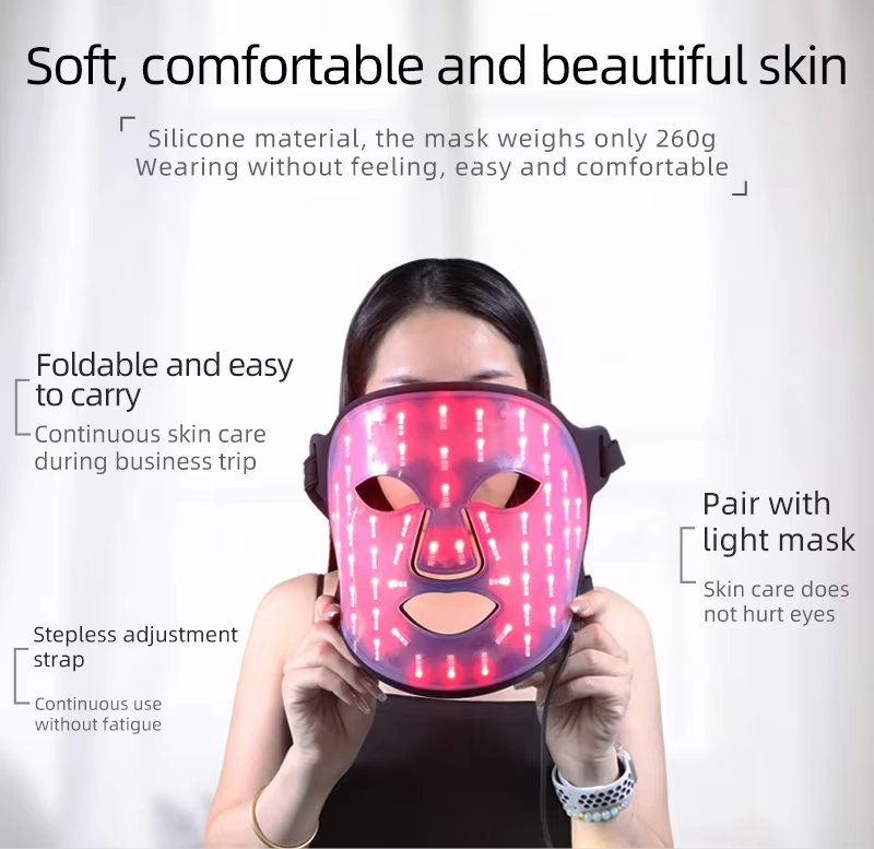 Face And Neck Mask 4 Color Red Blue Light Therapy Mask Skin Care Treatment Beauty PDT Machine Wireless Led Beauty Face Mask Infrared Device