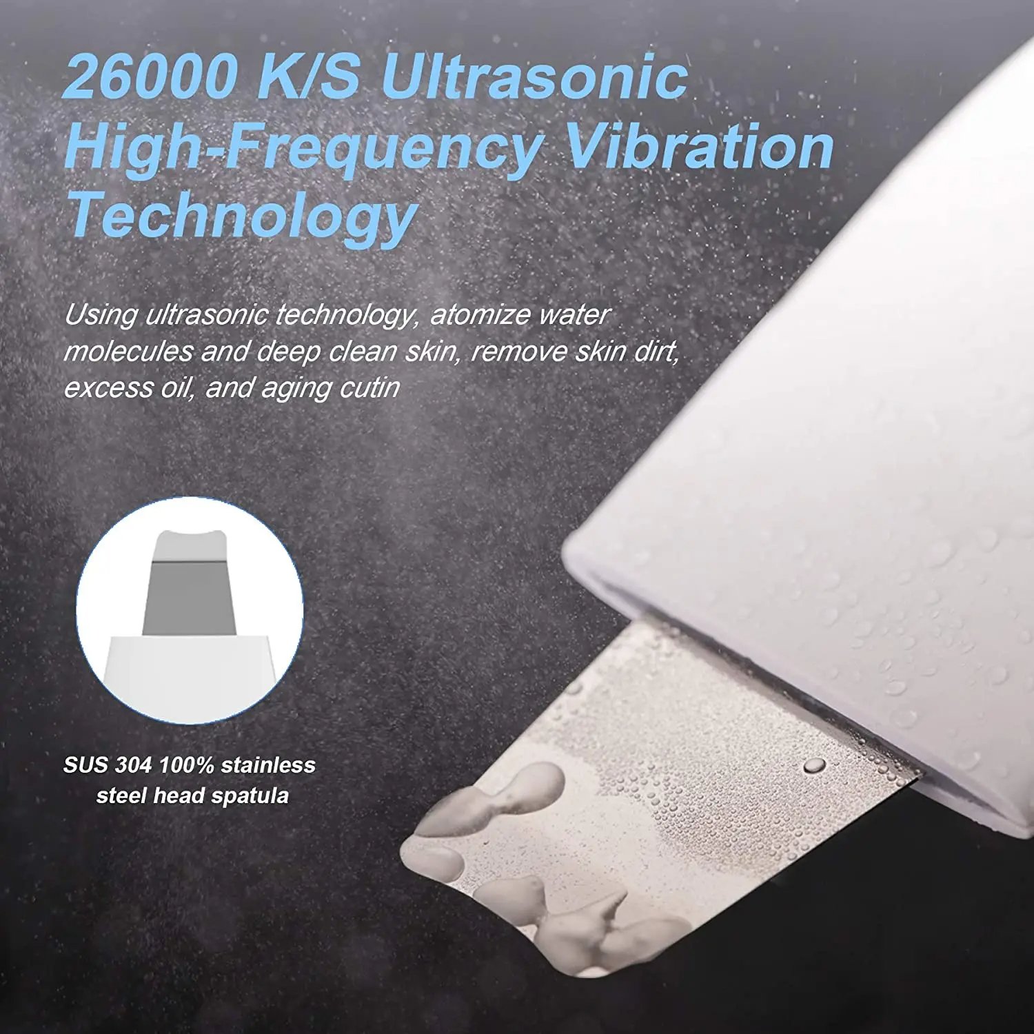 Face Deep Cleansing Skin Scrubber Ultrasonic EMS High Frequency Face Cleaning Machine