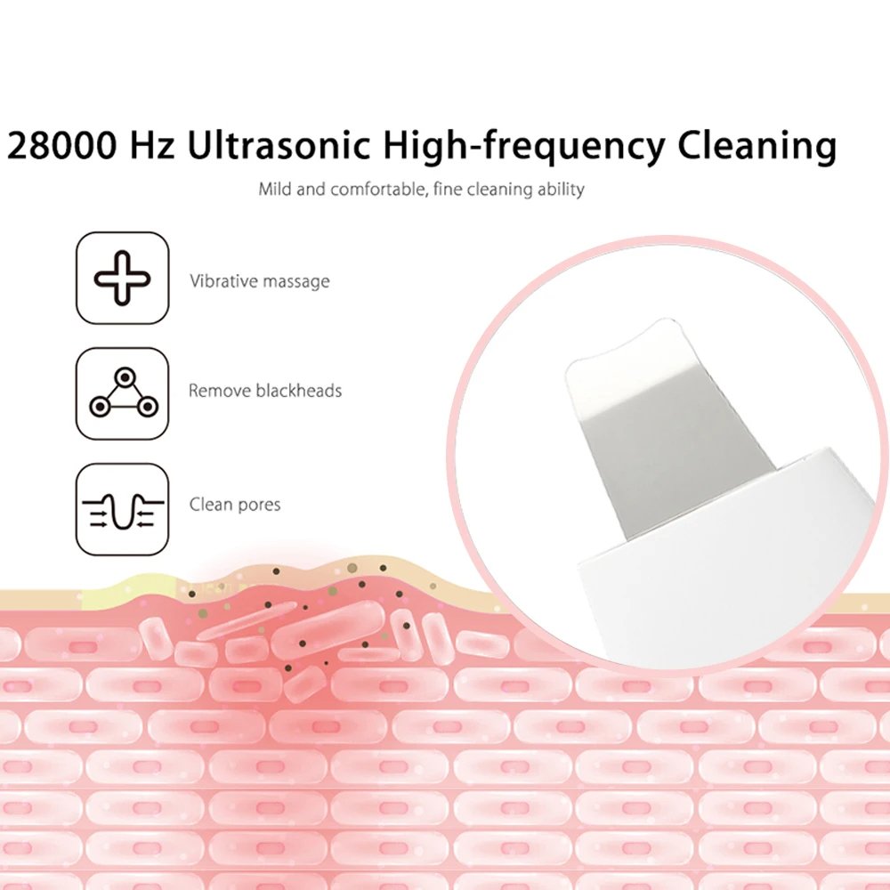 Face Deep Cleansing Skin Scrubber Ultrasonic EMS High Frequency Face Cleaning Machine