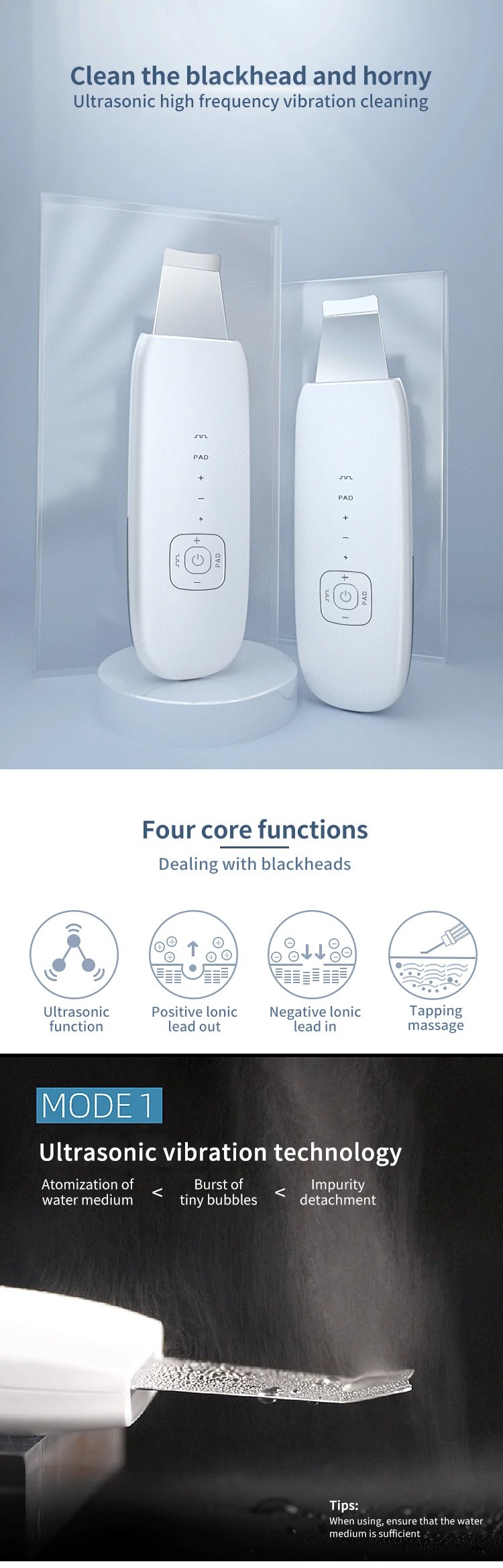 Facial Cleaner Skin Tightening Blackhead Remover Deep Cleansing Skin Scrubber Facial Machine