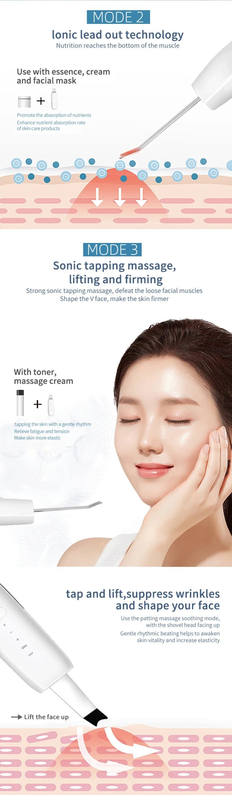 Facial Cleaner Skin Tightening Blackhead Remover Deep Cleansing Skin Scrubber Facial Machine