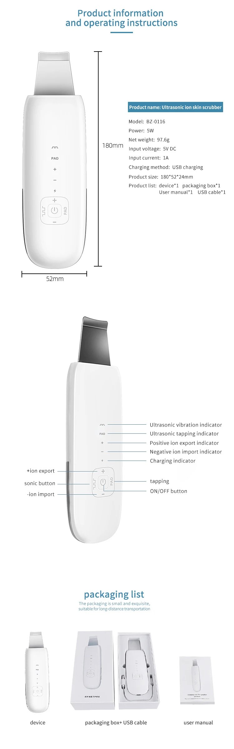 Facial Cleaner Skin Tightening Blackhead Remover Deep Cleansing Skin Scrubber Facial Machine