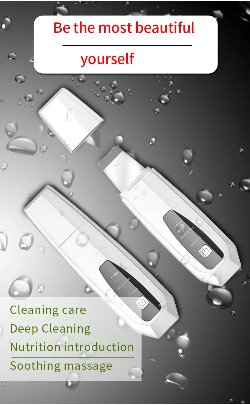 Hand Hold Ultrasonic Face Cleaner Microcurrent Ultrasonic Skin Scrubber Exfoliator Blackhead Remover Skin Scrubber