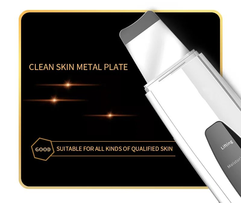 Hand Hold Ultrasonic Face Cleaner Microcurrent Ultrasonic Skin Scrubber Exfoliator Blackhead Remover Skin Scrubber