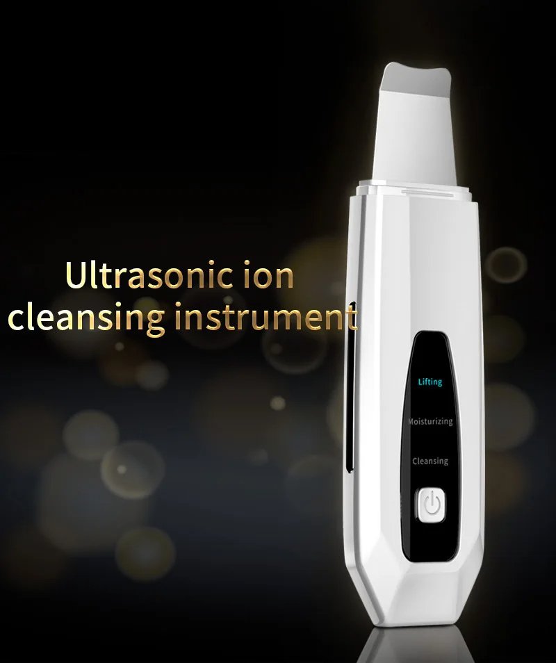 Hand Hold Ultrasonic Face Cleaner Microcurrent Ultrasonic Skin Scrubber Exfoliator Blackhead Remover Skin Scrubber