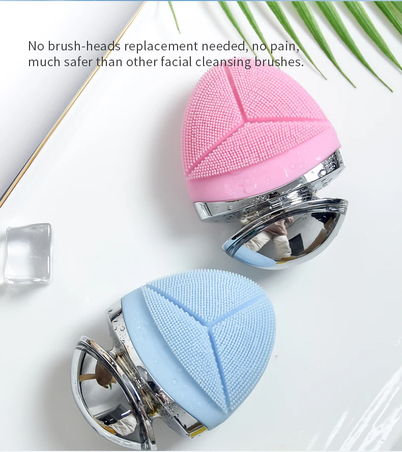 IPX7 Waterproof Anti-Aging Facial Cleansing Brush Silicone Brush Face Massager