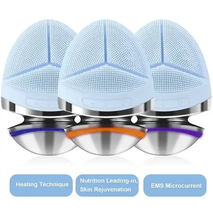IPX7 Waterproof Anti-Aging Facial Cleansing Brush Silicone Brush Face Massager