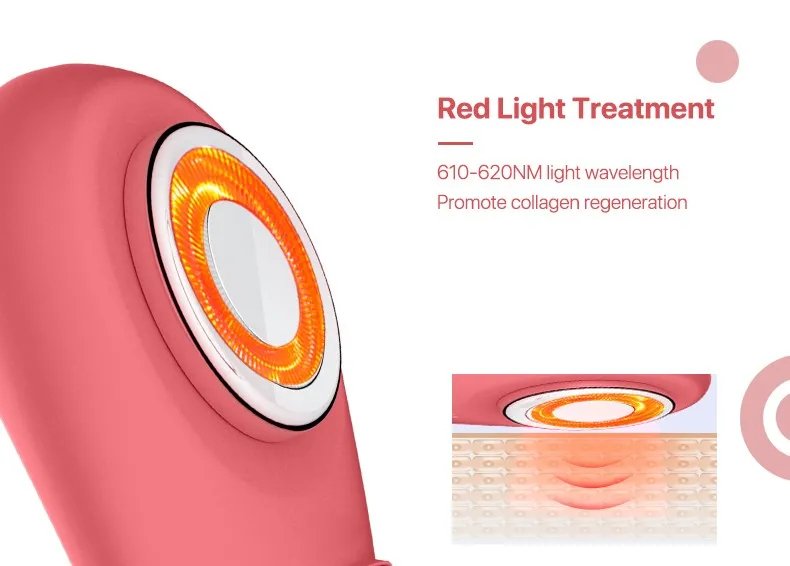 IPX7 Waterproof Ultrasonic Constant Temperature 42℃- 45℃ Facial Cleanser Mini Hand-Held Household EMS Silicone Face Brush