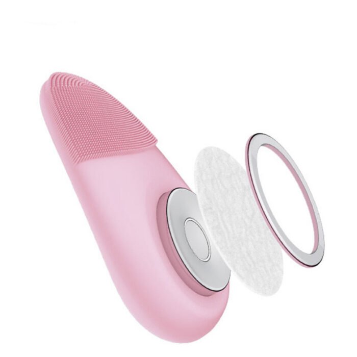 IPX7 Waterproof Ultrasonic Constant Temperature 42℃- 45℃ Facial Cleanser Mini Hand-Held Household EMS Silicone Face Brush