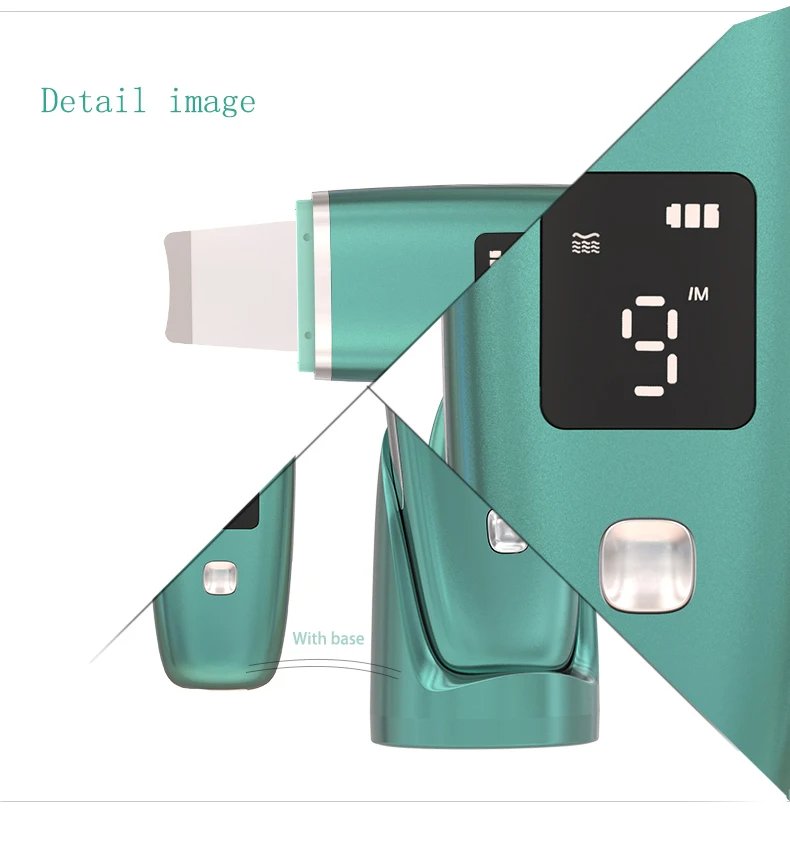 LED Display High Frequency EMS Microcurrent Sonic Vibration Deep Cleaning Silicone Skin Scrubber