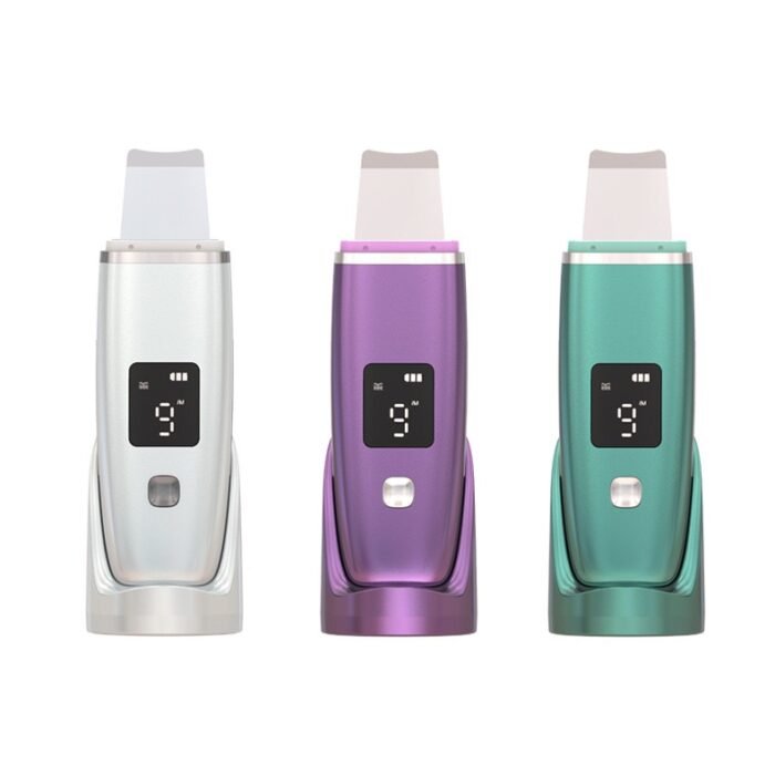 LED Display High Frequency EMS Microcurrent Sonic Vibration Deep Cleaning Silicone Skin Scrubber