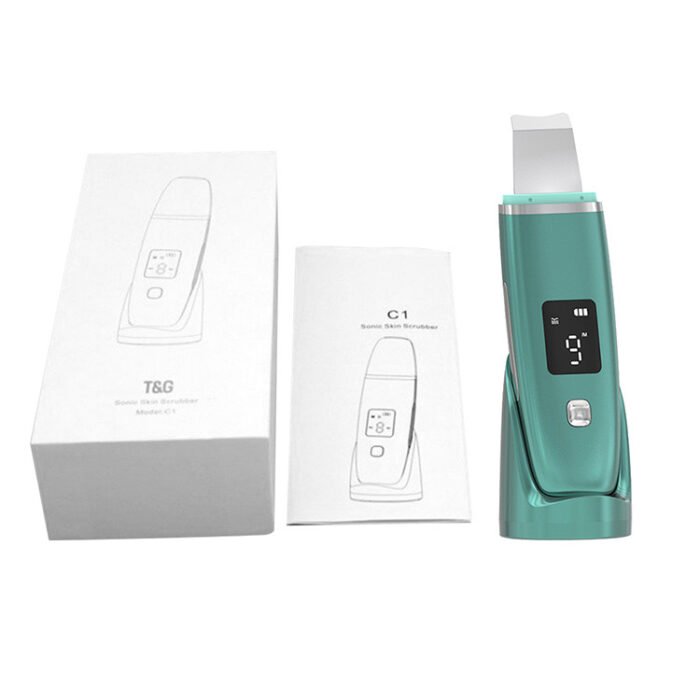 LED Display High Frequency EMS Microcurrent Sonic Vibration Deep Cleaning Silicone Skin Scrubber