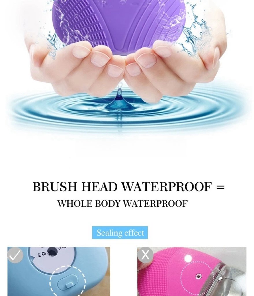 Mini Electric Silicone Skin Brush Silicone Facial Cleaning Brush Waterproof Ultrasonic Silicone Facial Cleanser