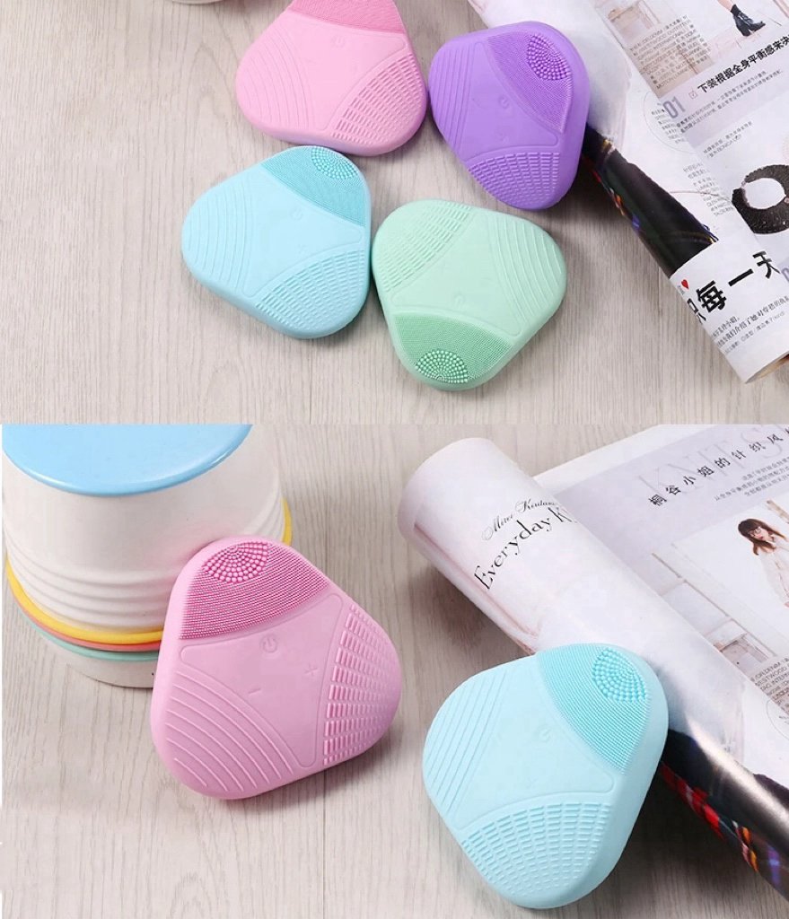 Mini Electric Silicone Skin Brush Silicone Facial Cleaning Brush Waterproof Ultrasonic Silicone Facial Cleanser