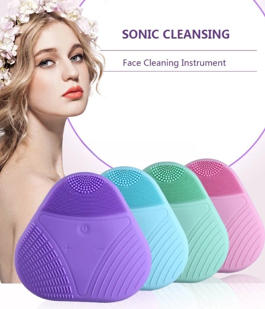 Mini Electric Silicone Skin Brush Silicone Facial Cleaning Brush Waterproof Ultrasonic Silicone Facial Cleanser
