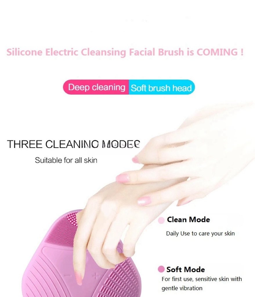 Mini Electric Silicone Skin Brush Silicone Facial Cleaning Brush Waterproof Ultrasonic Silicone Facial Cleanser