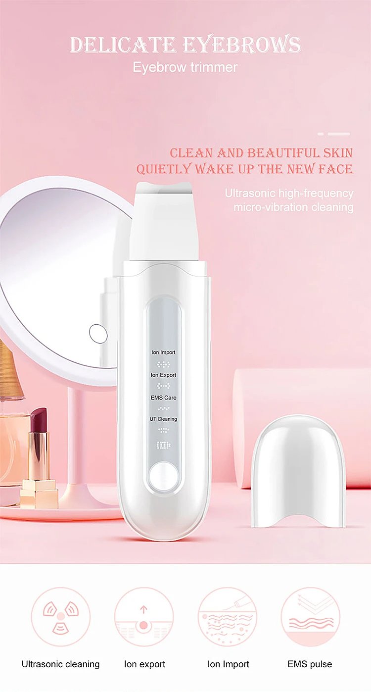 Multifuncional Sonic Vibration Ultrasonic Beauty Scoop Blackhead Skin Scrubber